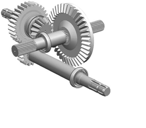 Kegel-Stirnradgetriebe, charakteristisches Verzahnungsbild