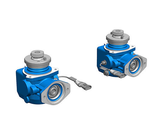 Kegelradgetriebe mit integriertem Drehmomentsensor für einen Streutellerantrieb – z. B. in einem hydraulischen Düngerstreuer.